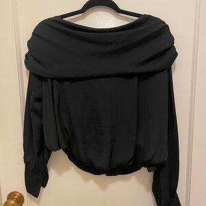 Free People Black Draped Top